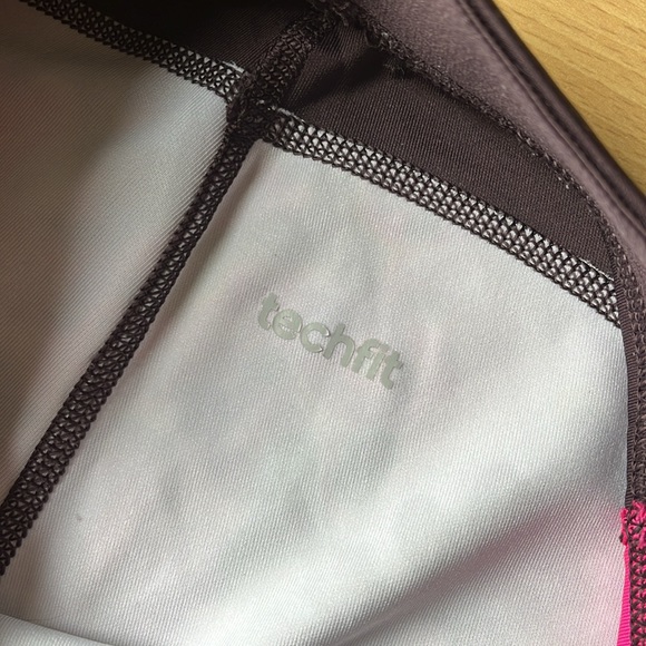 Adidas Climalite Techfit Colourblock Leggings - Floral/Neon Pink/Plum - Picture 8 of 8